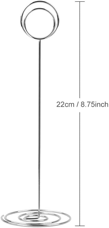 10 Pack 8.75 inch Tall Table Number Holders Place Card Holder Table Picture Holder Wire Photo Holder Clips Picture Memo Note Photo Stand (Silver)