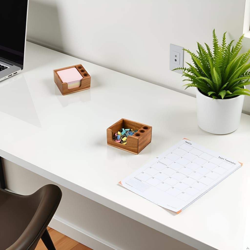 Wooden Note Holder with Pen Slots: Compact, Multifunctional, and Stylish