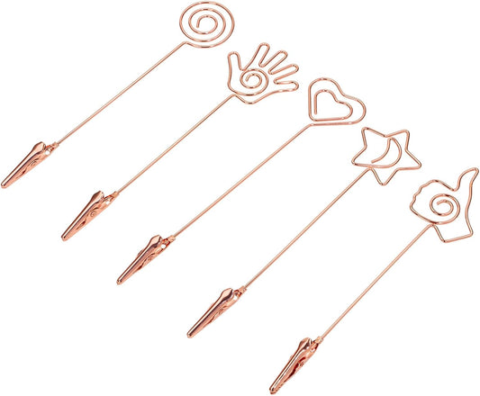 Rose Gold Wire Memo Clip Set: Charming, Versatile, and Functional Desk Organizers