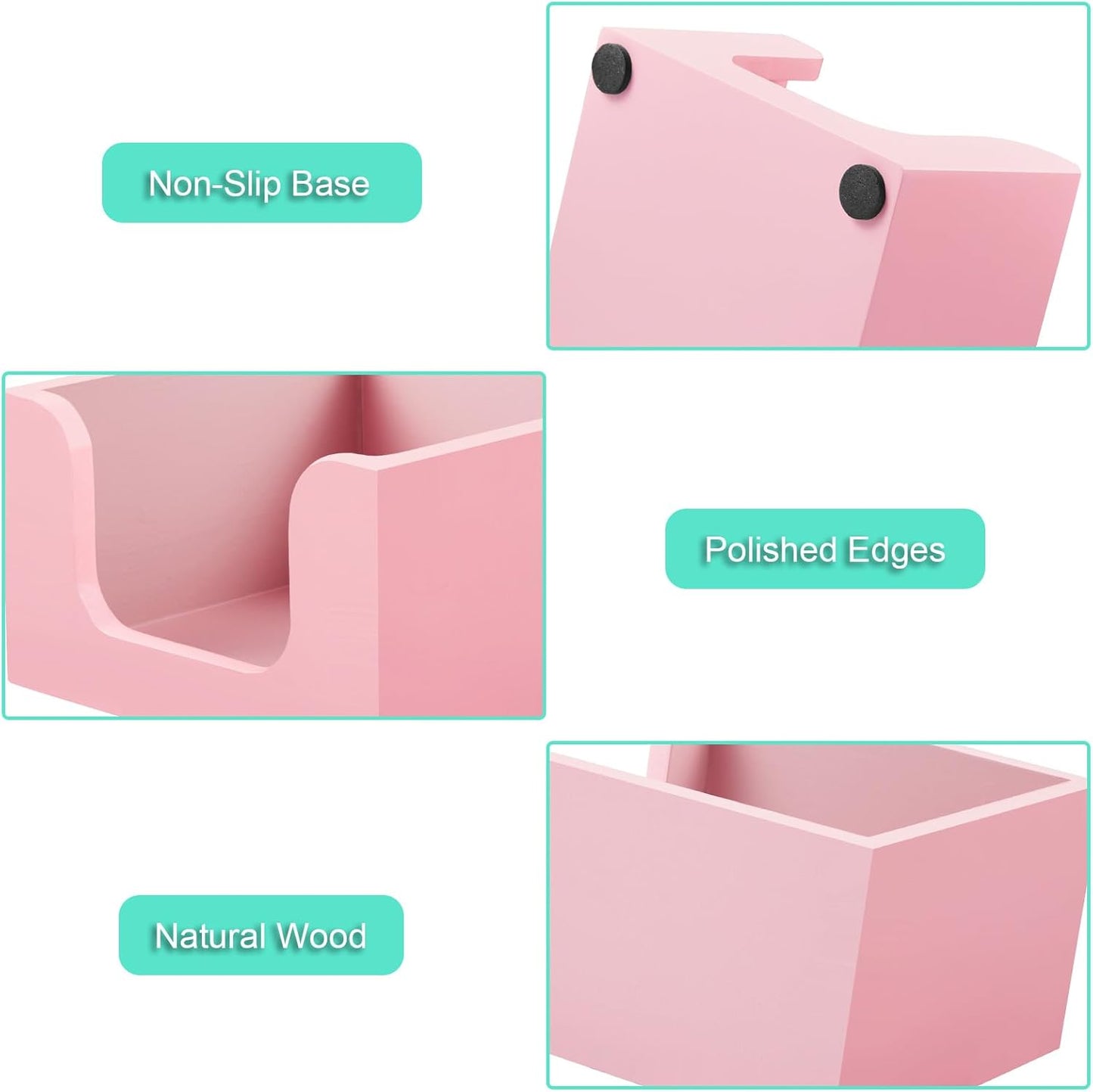 Pink Wooden Note Holder: Compact, Cute, and Highly Functional