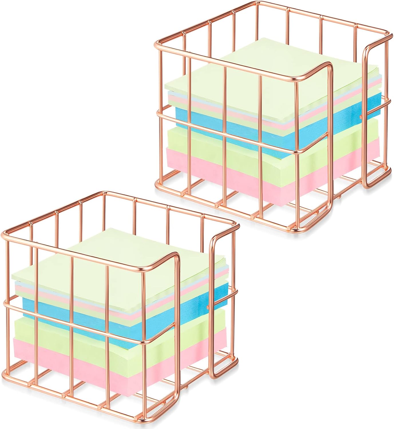 Rose Gold Wire Post -  Holder (2 - Pack): Elegant Organization for Your Space