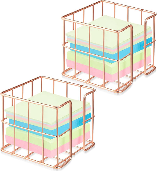 Rose Gold Wire Post -  Holder (2 - Pack): Elegant Organization for Your Space