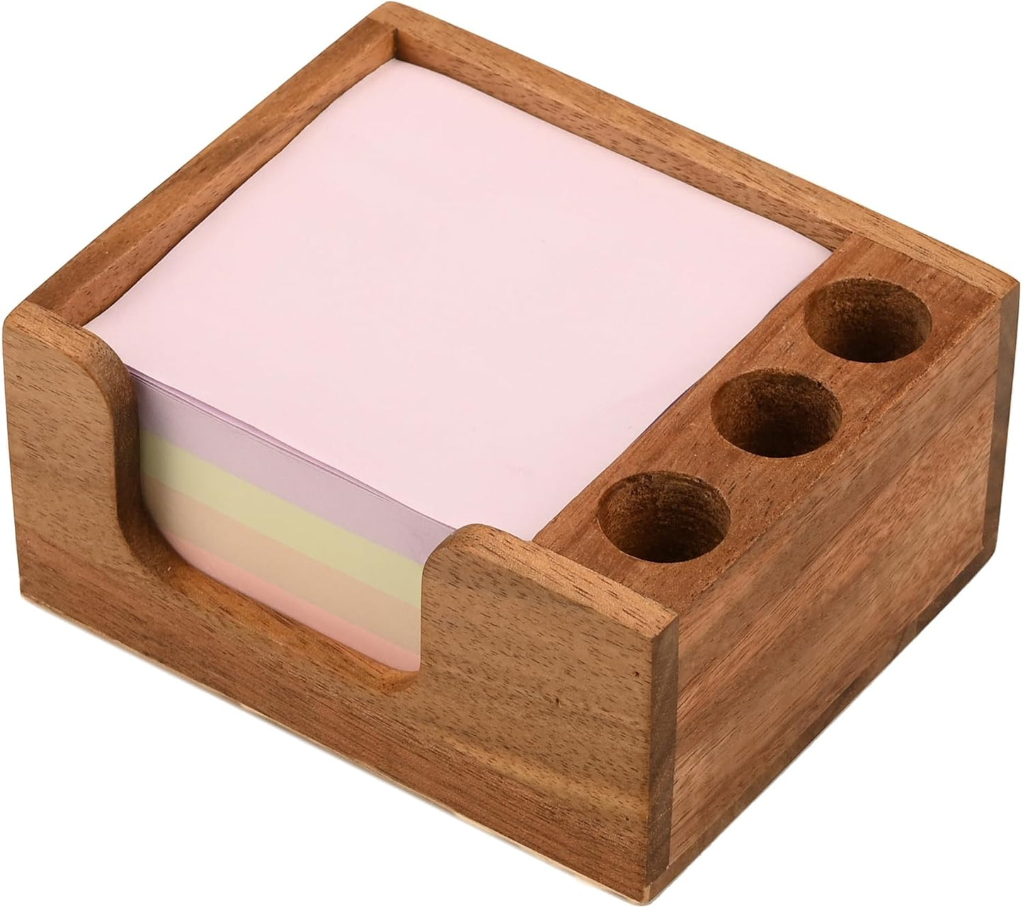 Wooden Note Holder with Pen Slots: Compact, Multifunctional, and Stylish