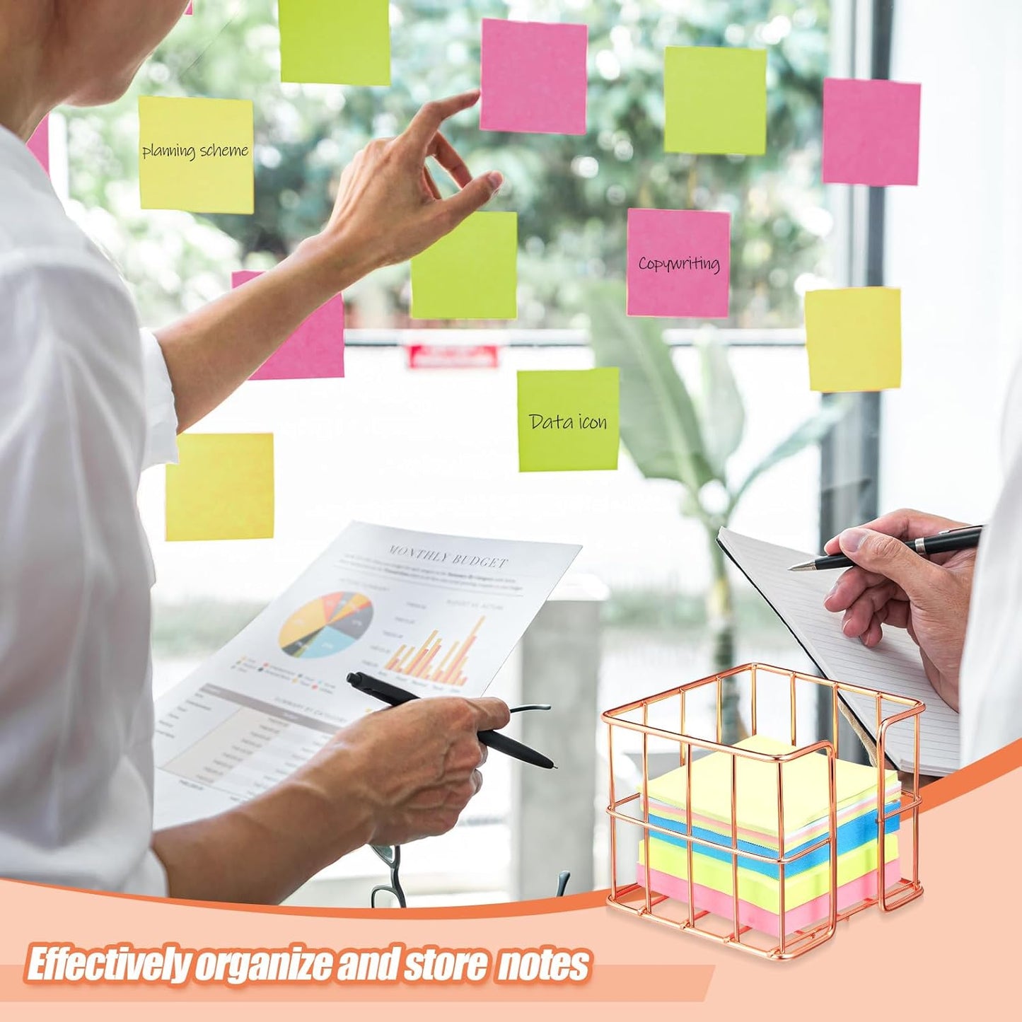 Rose Gold Wire Post -  Holder (2 - Pack): Elegant Organization for Your Space