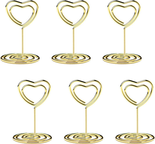 20 - Piece Gold Heart - Shaped Note Holder Set: Romantic and Functional Desktop Essentials