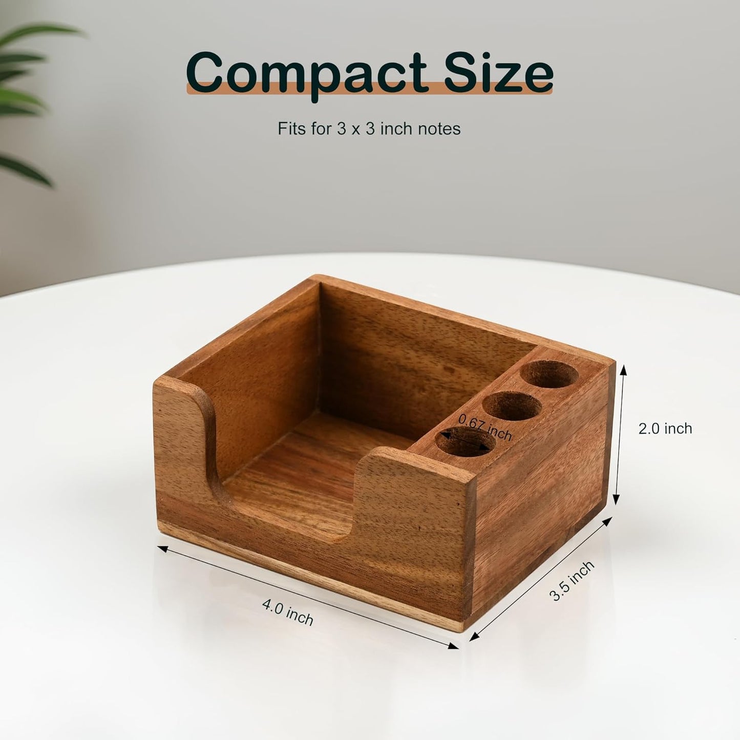 Wooden Note Holder with Pen Slots: Compact, Multifunctional, and Stylish